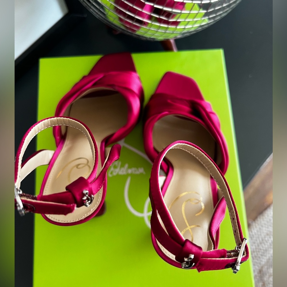 Sam Edelman Raspberry Satin Heels - Picture 10 of 10